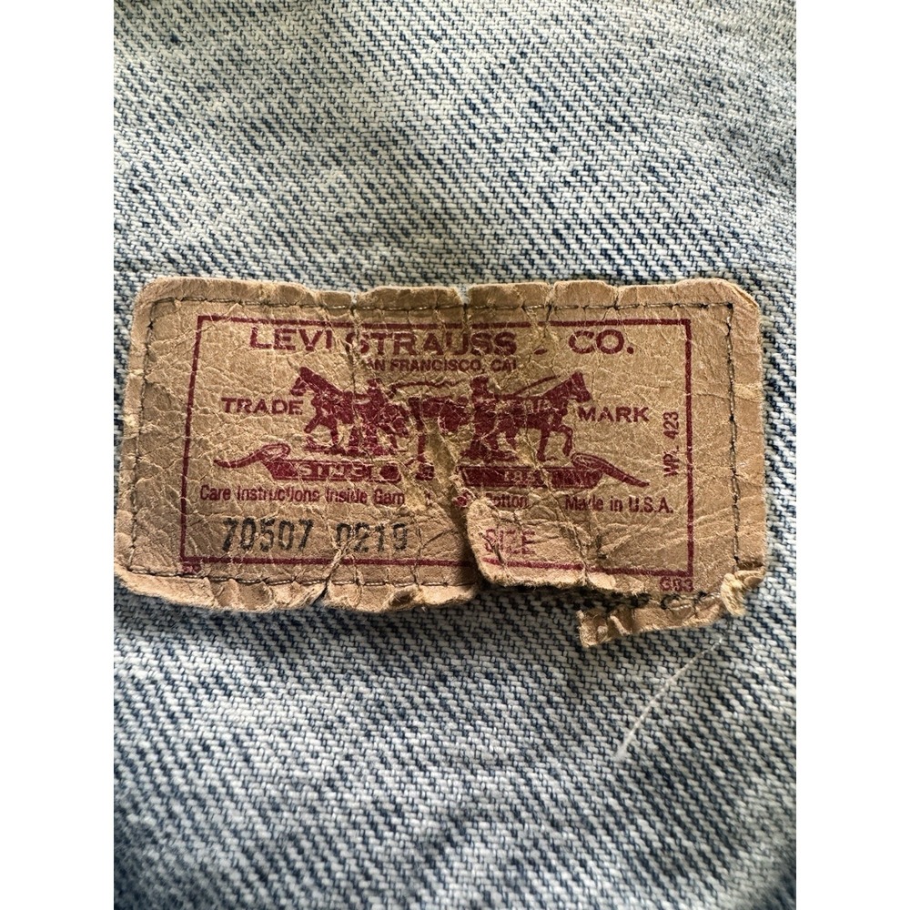 Vintage 80s Levi's 70507 Acid Wash Denim Trucker Jacket Made in USA Size Large - Picture 2 of 11